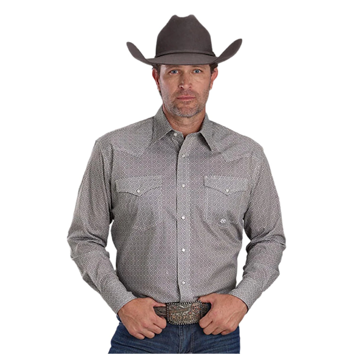 Roper Men’s Amarillo Collection Shirt - Print Grey