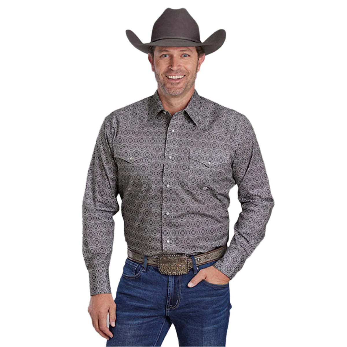 Roper Men’s Amarillo Collection Shirt - Print Grey
