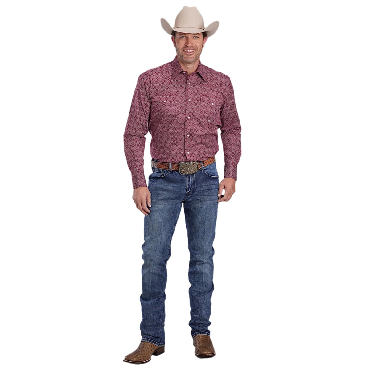 Roper Men’s Amarillo Collection Shirt - Print Red
