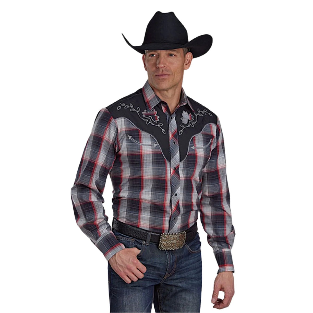 Roper Men’s Karman Special Style Shirt - Plaid Black