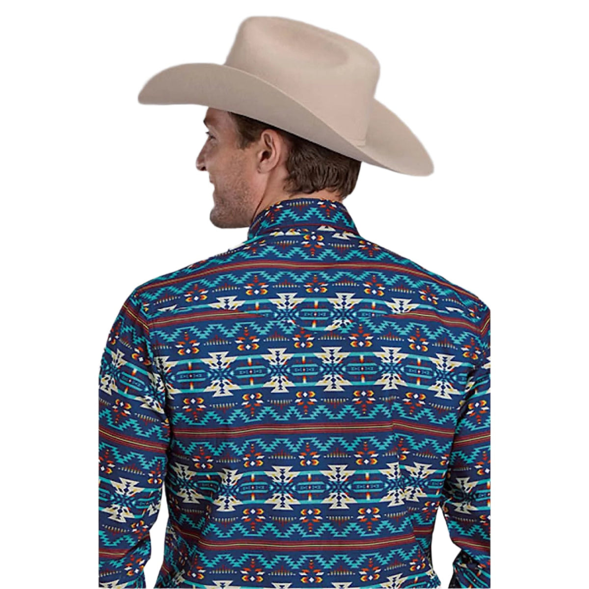 Roper Men’s West Made Collection Shirt - Print Blue