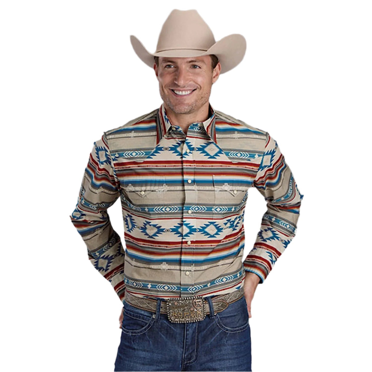 Roper Men’s West Made Collection Shirt - Print Brown