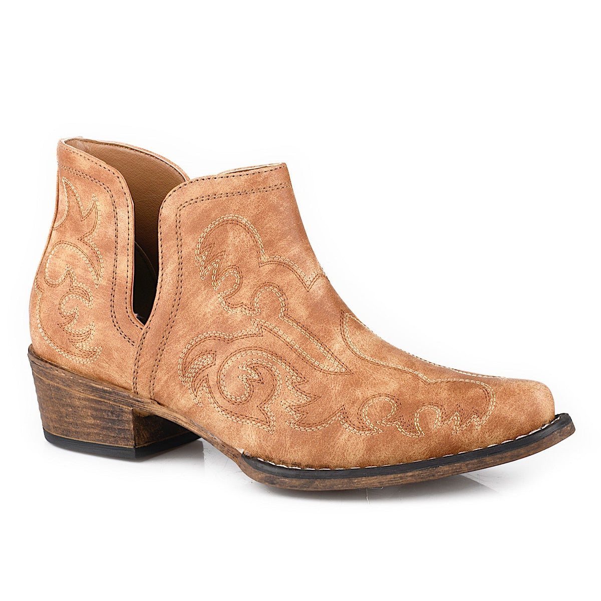 Roper Women’s Ava Boot - Distressed Tan Western Stitch