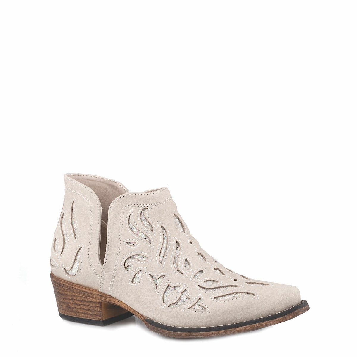 Roper Women’s Ava Boot Glitz - White/White Glitter Underlay