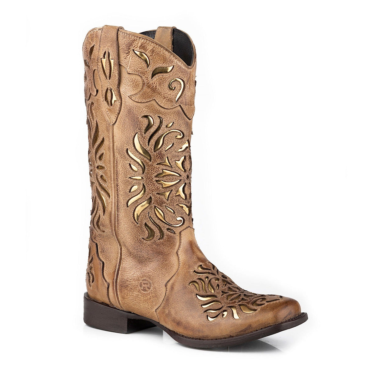 Roper Women’s Belle II Tan Leather/ Gold Foil