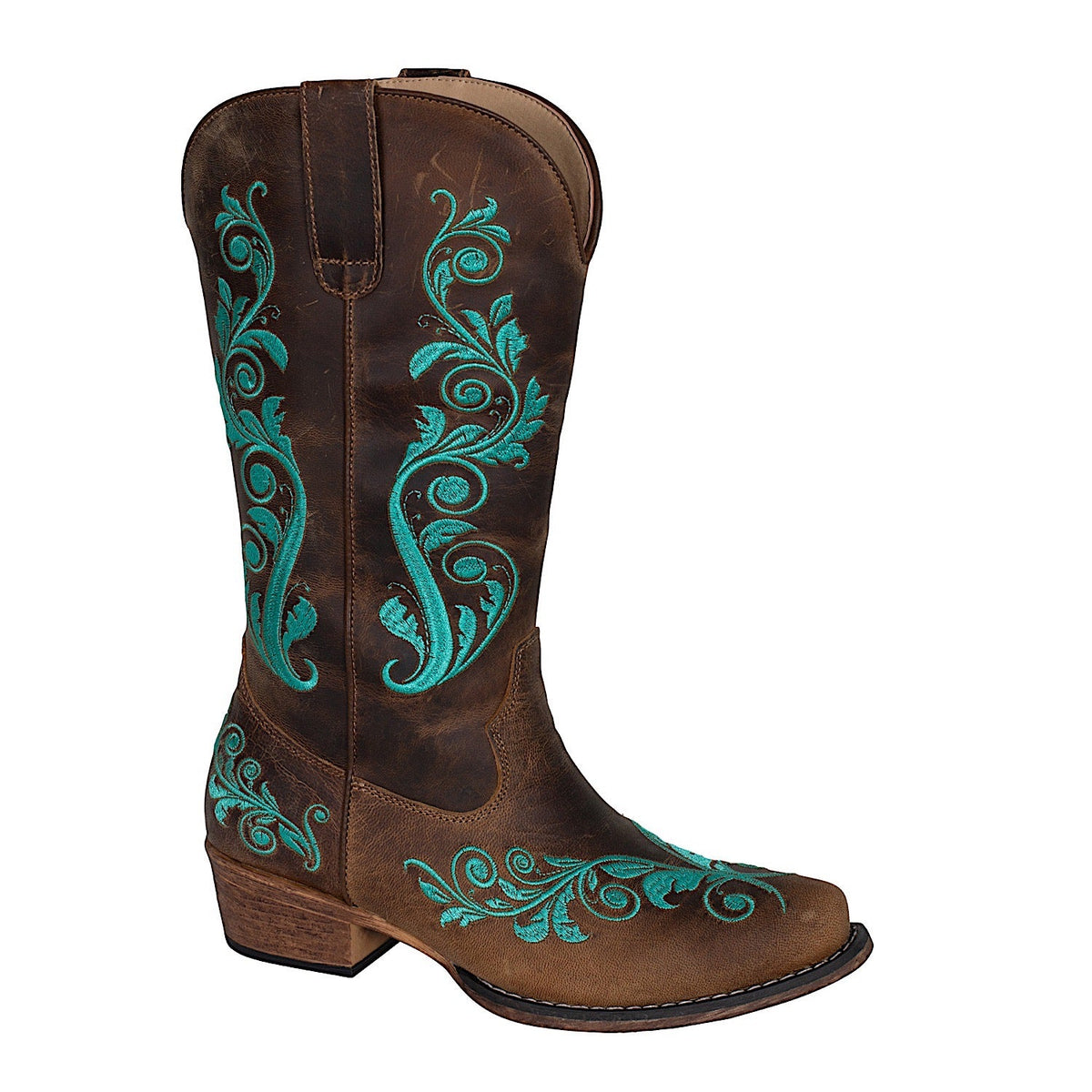 Roper Women’s Madison Scroll Western Boot - Brown Leather