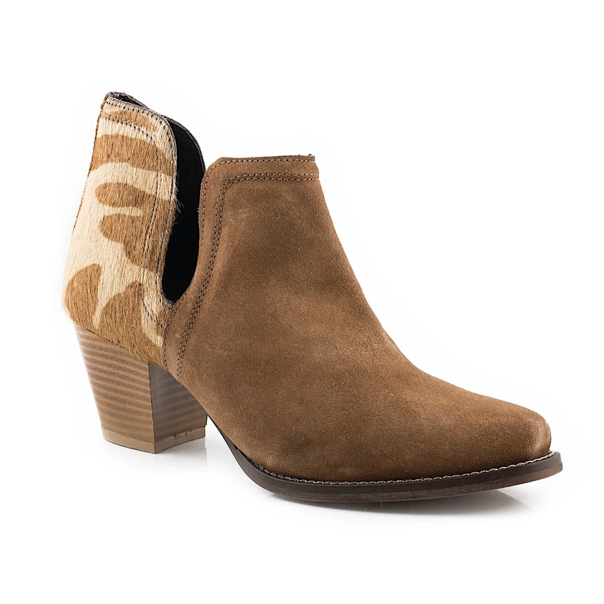 Roper Women’s Rowdy - Tan/Cowprint Hair on Leather