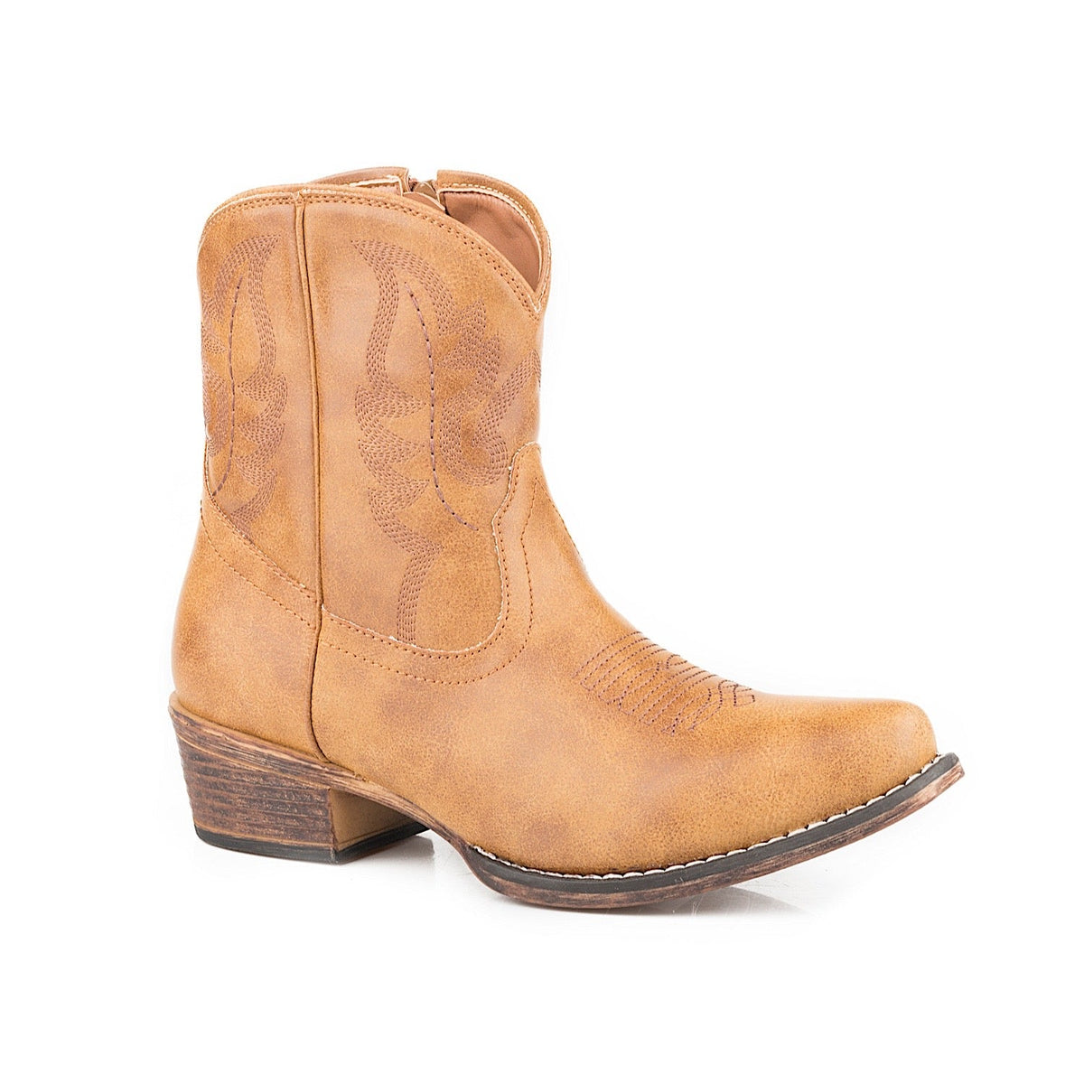 Roper Women’s Shay Western Short Boot - Smooth Tan
