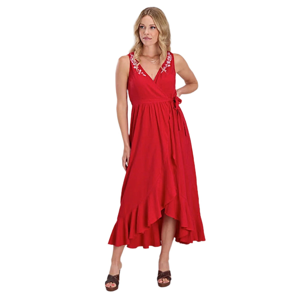 Roper Women’s Studio West Collection Sleeveless Dress - Solid Red
