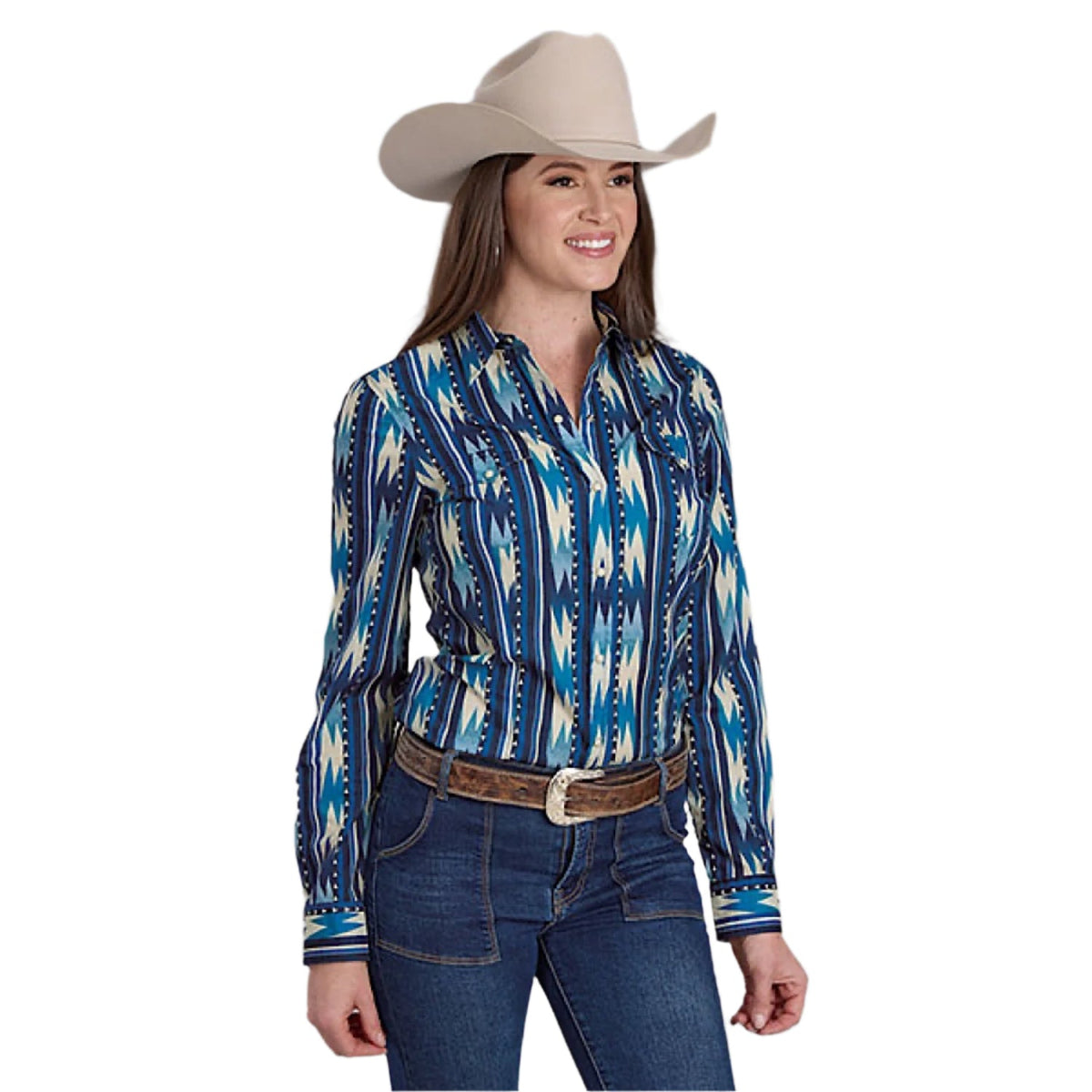 Roper Women’s Vintage Collection Shirt - Print Blue