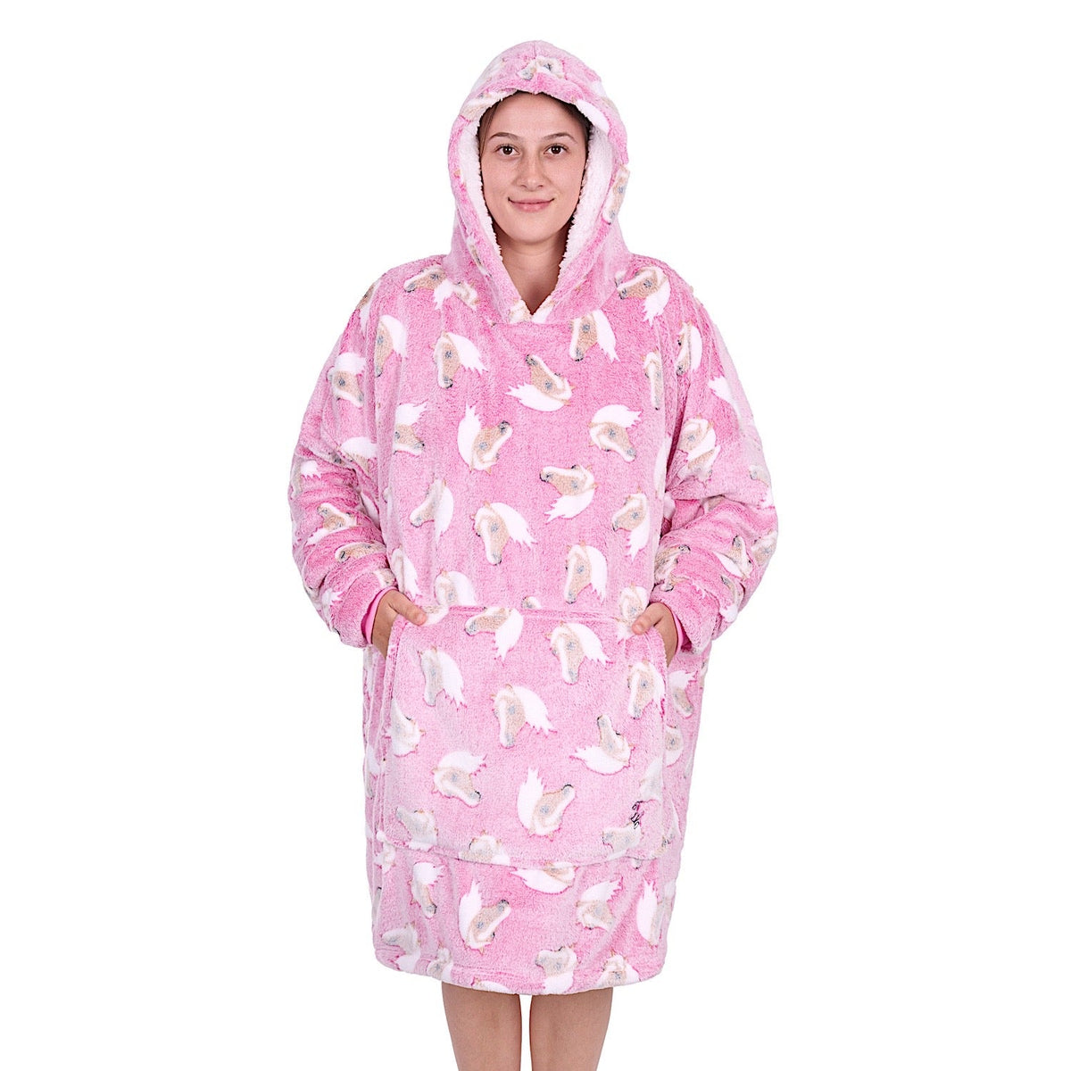 Thomas Cook Adult’s Horse Snuggle Hoodie - Pink