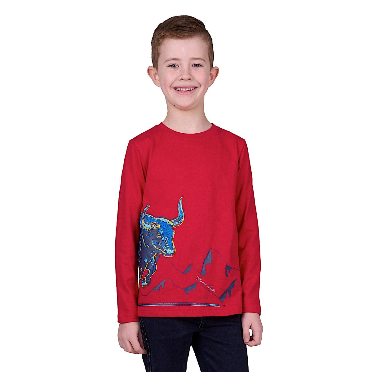 Thomas Cook Boy’s Charge Long Sleeve Tee - Red