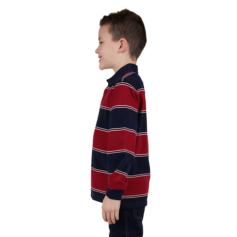 Thomas Cook Boy’s Dunkeld Stripe Rugby - Navy/Red