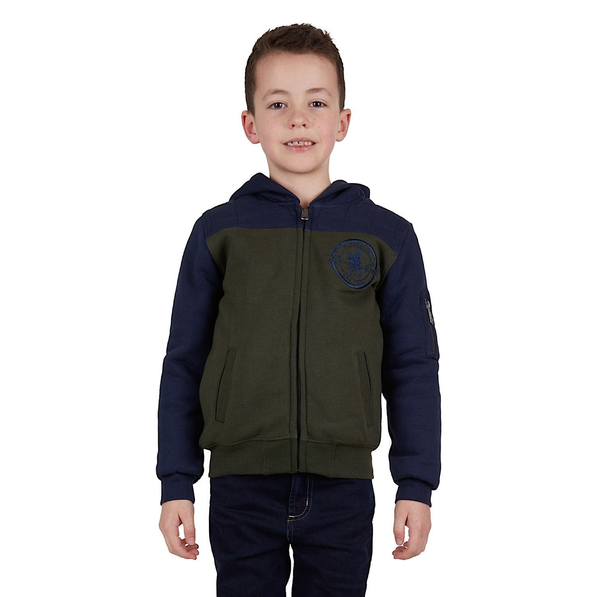 Thomas Cook Boys Original Zip Up Hoodie Navy/Green
