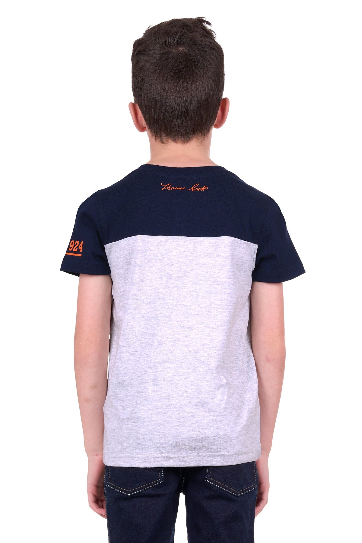 Thomas Cook Boy’s Riley 1Pkt Henley Tee Navy/Grey Marle