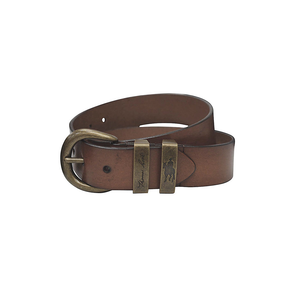 Thomas Cook Brass Twin Keeper Belt - Camel