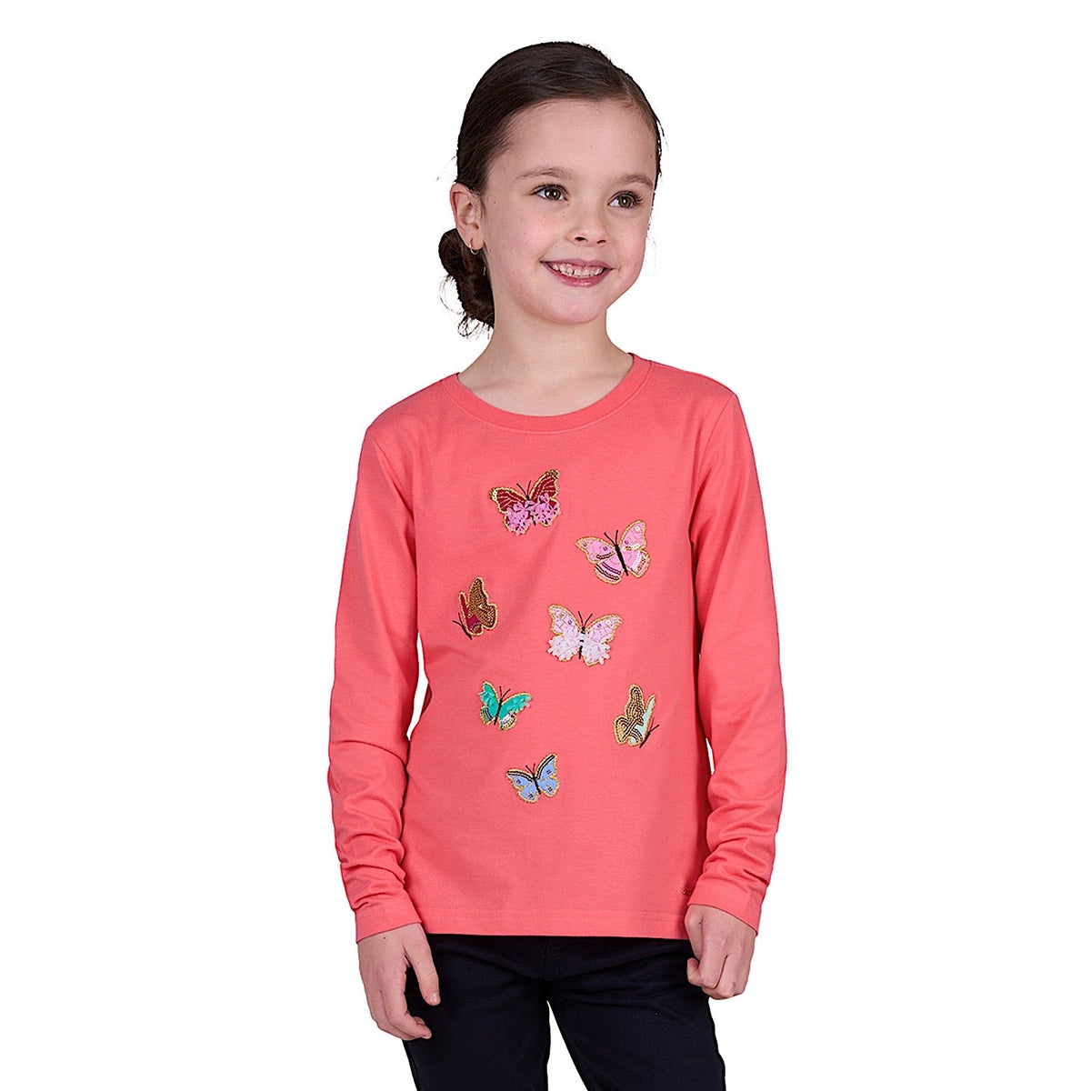 Thomas Cook Girl’s Anna Long Sleeve Tee - Coral