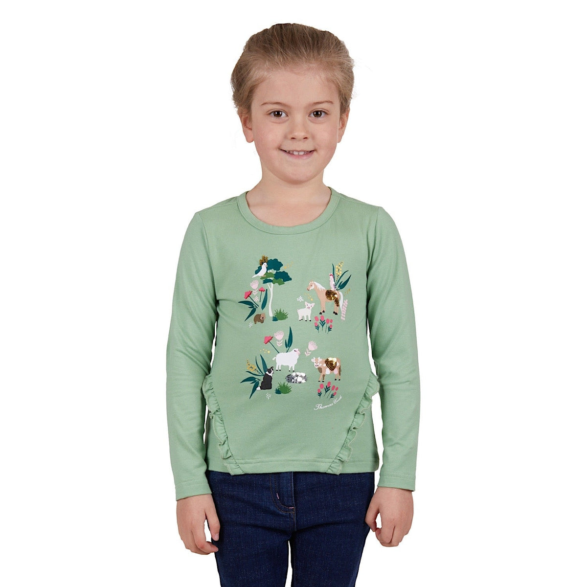 Thomas Cook Girls Dahlia Long Sleeve Tee Sage