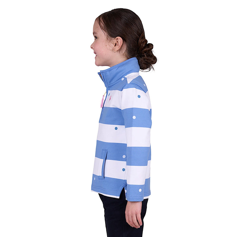 Thomas Cook Girl’s Eden 1/4 Zip Stripe Rugby - Blue
