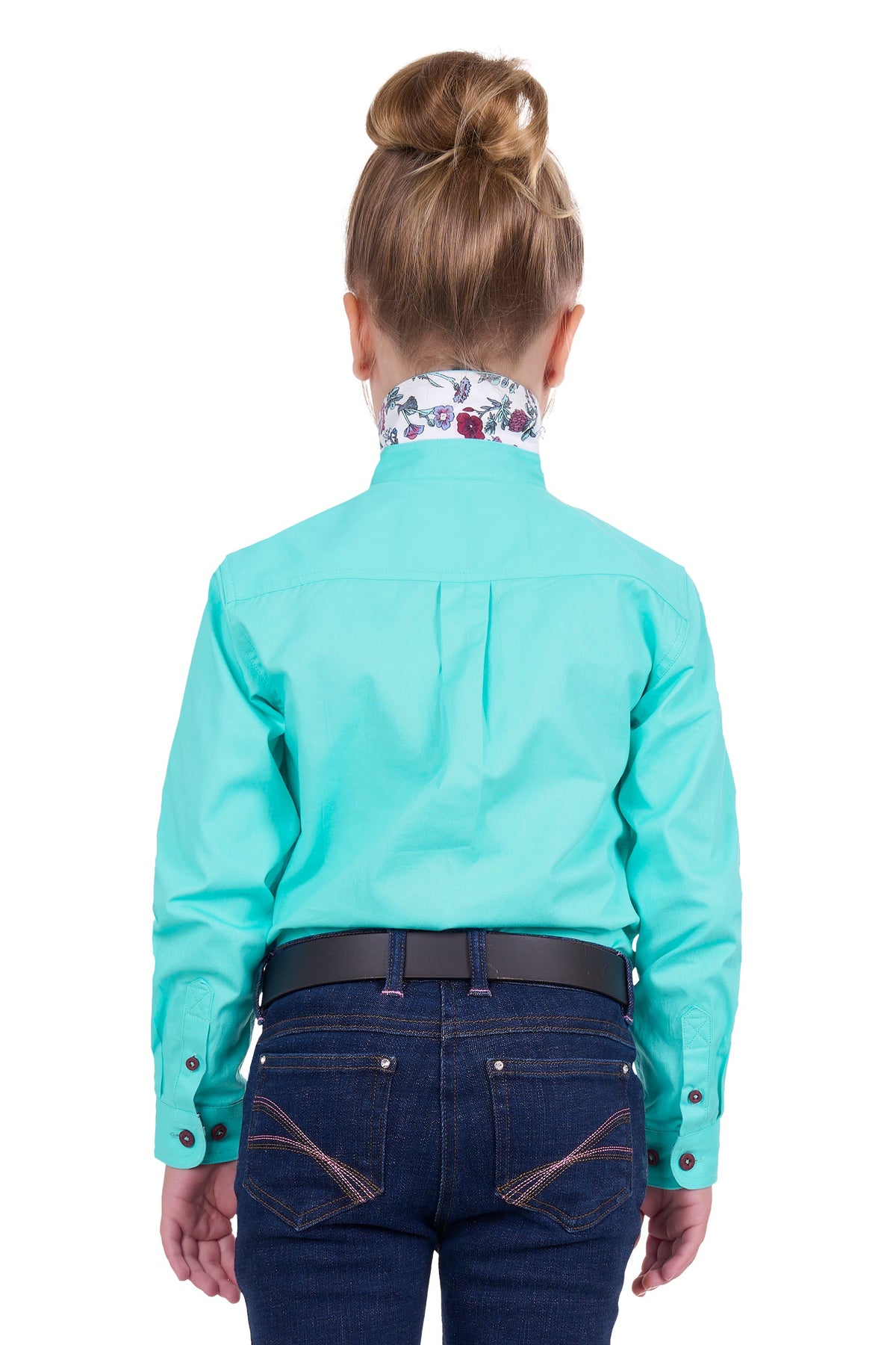 Thomas Cook Girl’s Light Half Placket Shirt Aqua