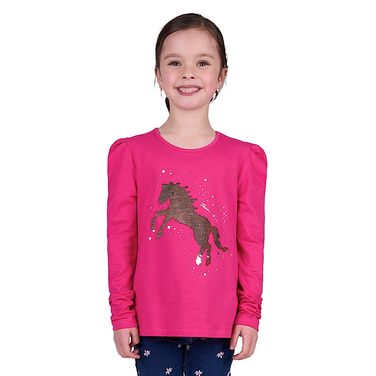 Thomas Cook Girl’s Sabrina Long Sleeve Tee - Hot Pink