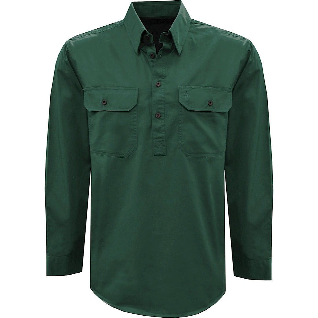Thomas Cook Heavy Drill 1/2 Placket 2 Pocket Shirt Ivy Green