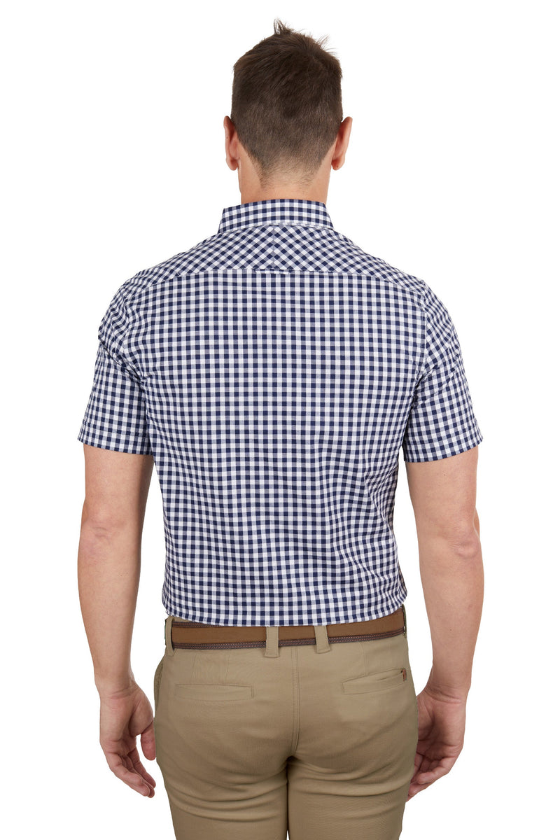 Thomas Cook Men’s Bart Tailored Short Sleeve Shirt Navy/White