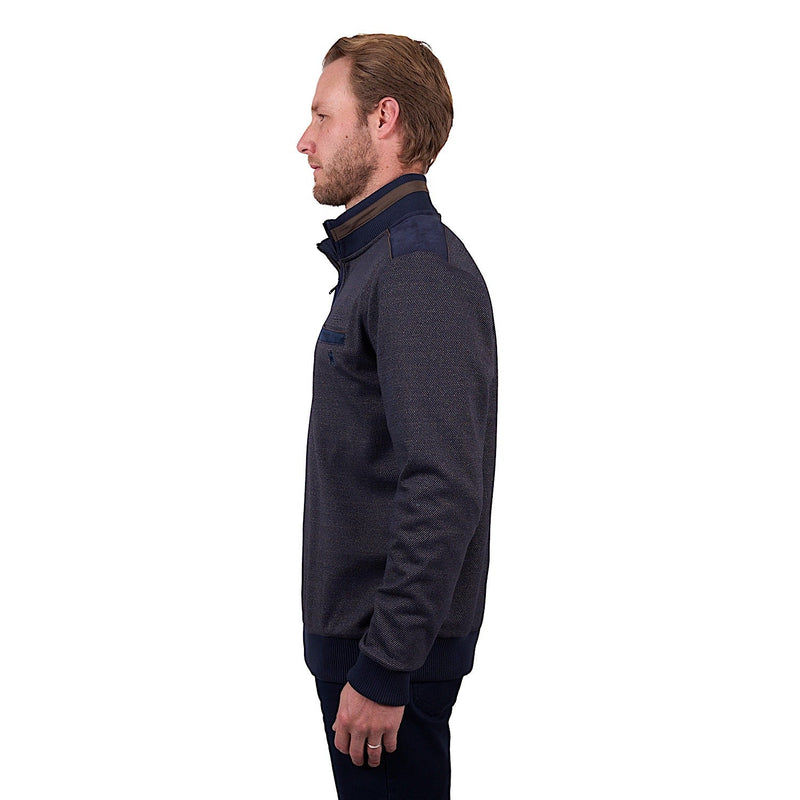 Thomas Cook Men’s Blake 1/4 Zip Jumper - Navy/Tan