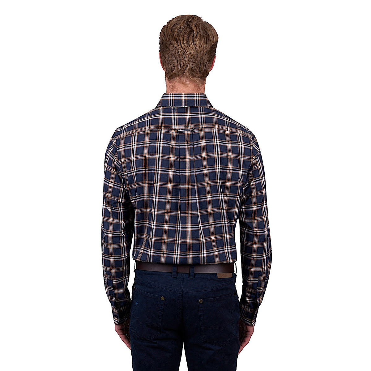 Thomas Cook Men’s Dylan Check 2-Pocket Long Sleeve Shirt - Navy/Tan