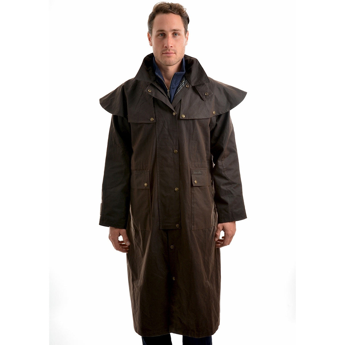 Thomas Cook Men’s High Country Professional Oilskin Long Coat - Rustic Mulch