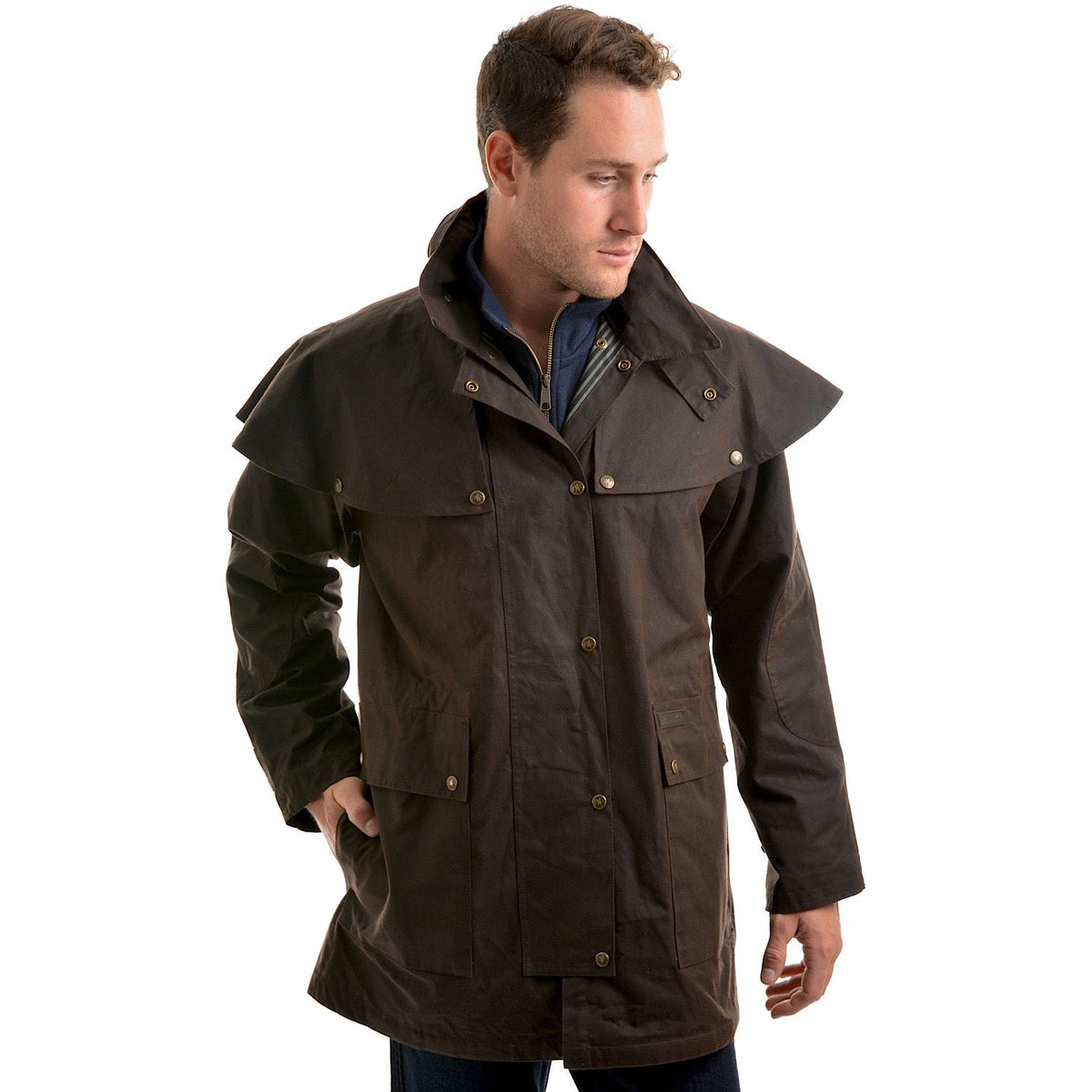 Thomas Cook Men’s High Country Professional Oilskin Short Coat - Rustic Mulch