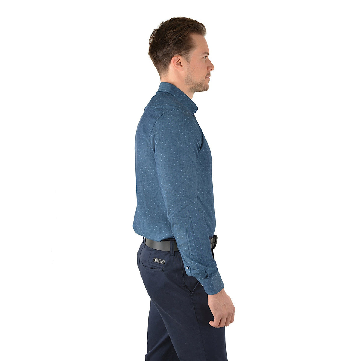 Thomas Cook Mens Jude Tailored Long Sleeve Shirt Denim