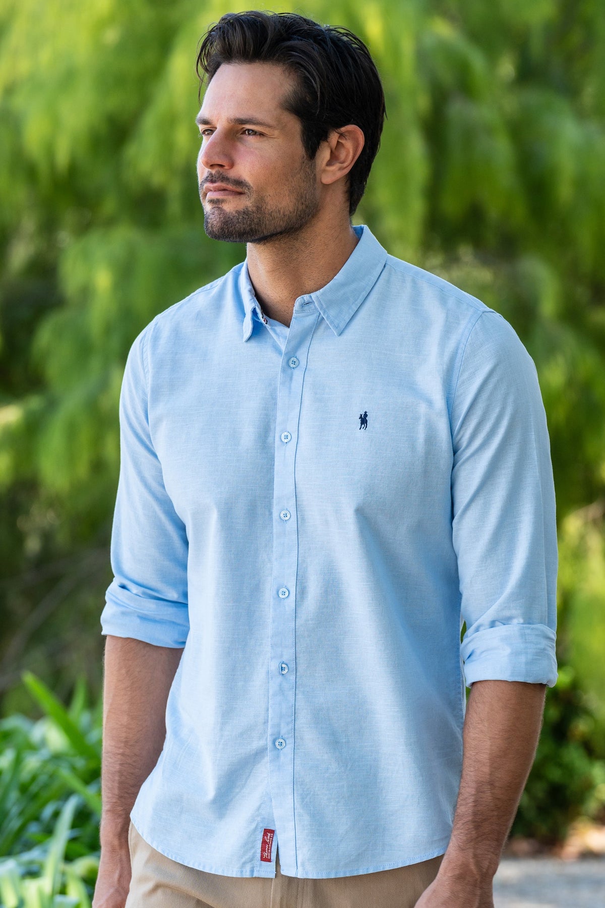 Thomas Cook Men’s Linen Tailored Shirt Light Blue
