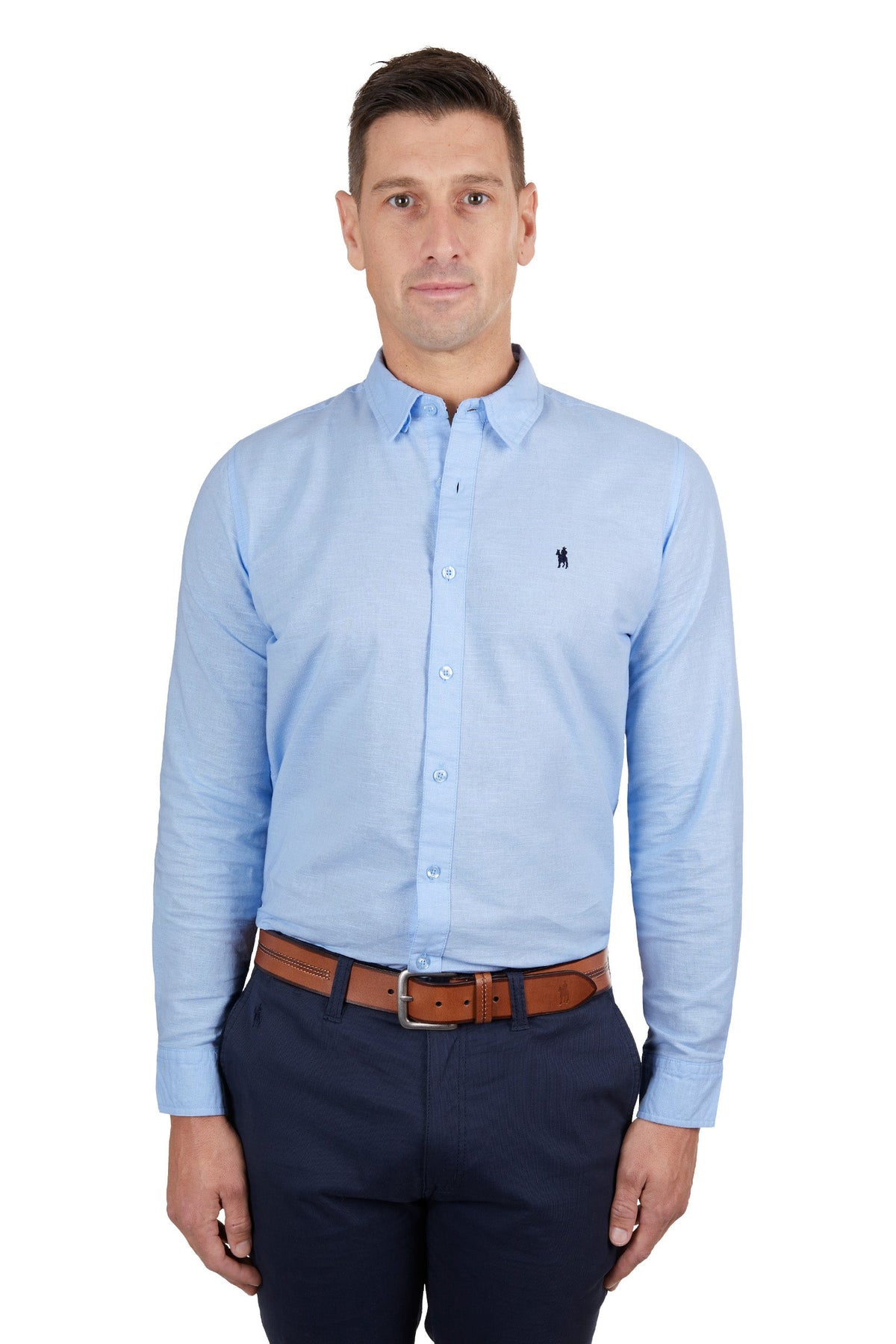 Thomas Cook Men’s Linen Tailored Shirt Light Blue