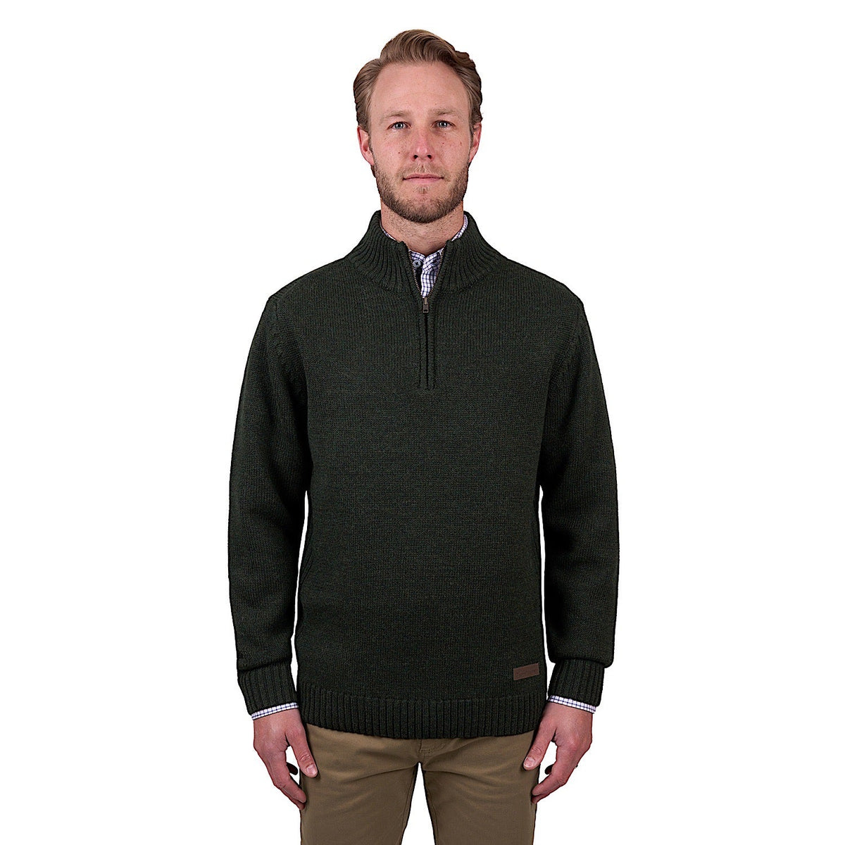 Thomas Cook Men’s Mason Merino 1/4 Zip Jumper - Olive Marle