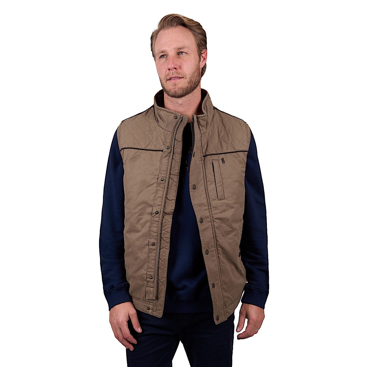 Thomas Cook Men’s Stan Faux Oilskin Vest - Camel