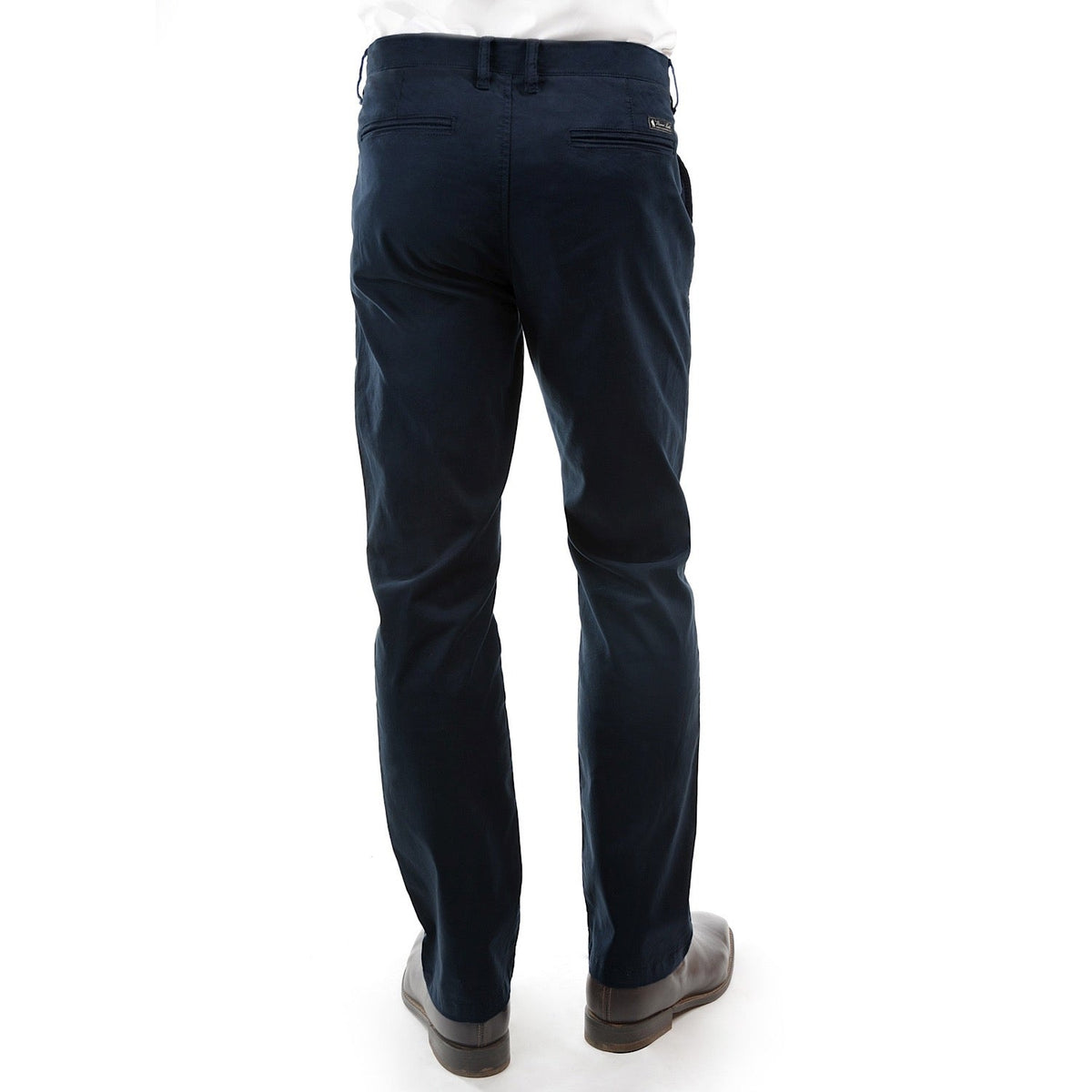 Thomas Cook Mens Tailored Fit Mossman Comfort Waist Trousers Dark Navy 32’’ Leg