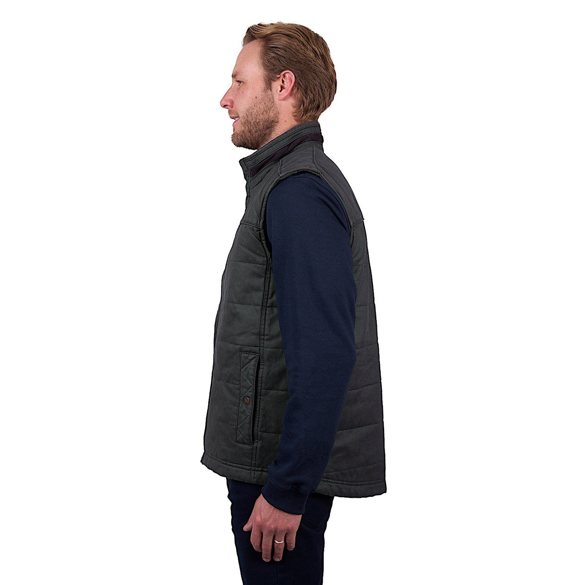 Thomas Cook Men’s Will Faux Oilskin Vest - Olive