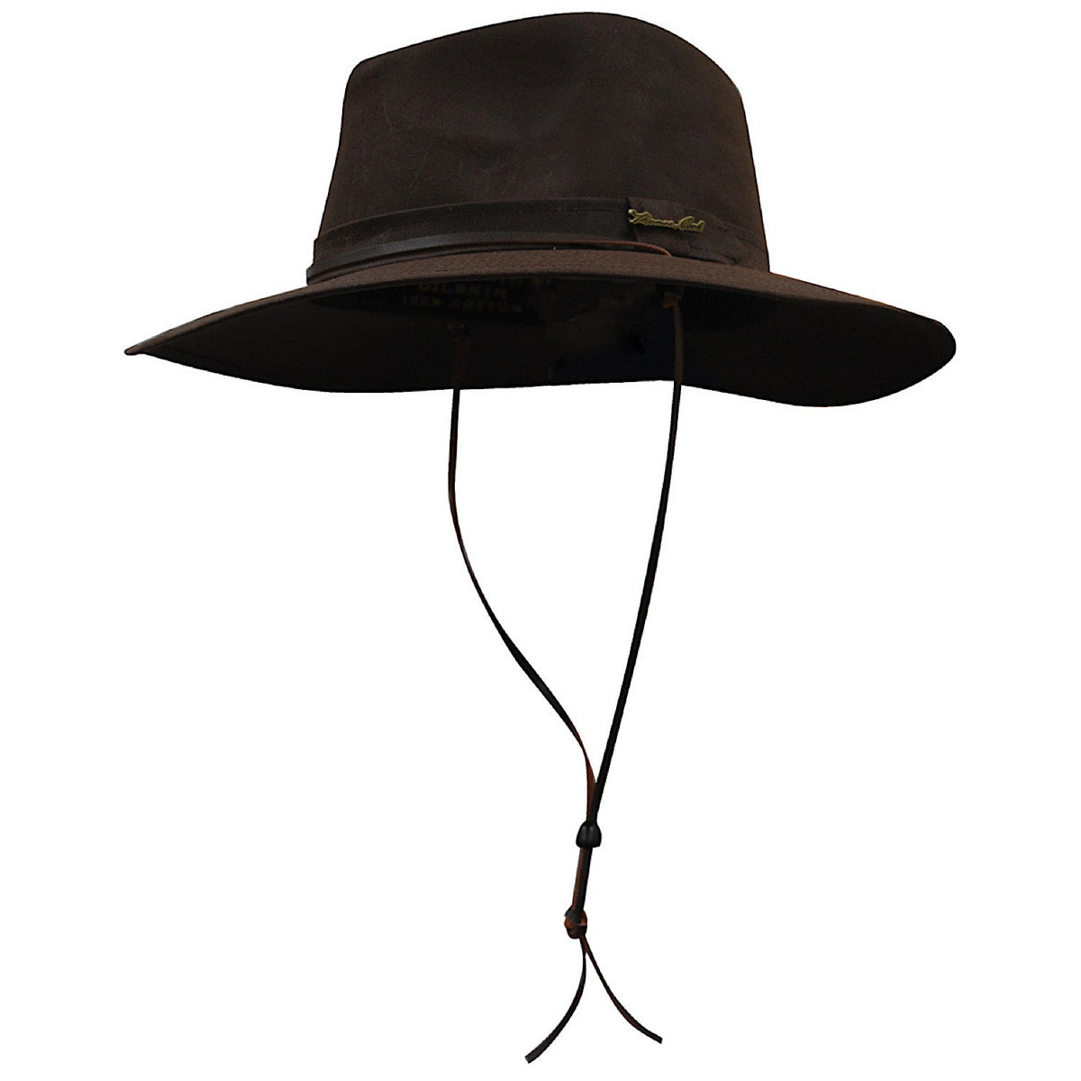 Thomas Cook Wide Brim Oilskin Hat - Dark Brown