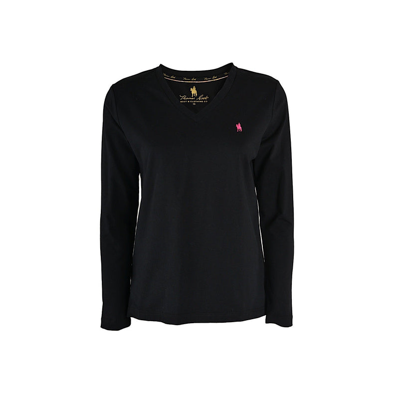 Thomas Cook Women’s Classic V Neck Long Sleeve Tee Black