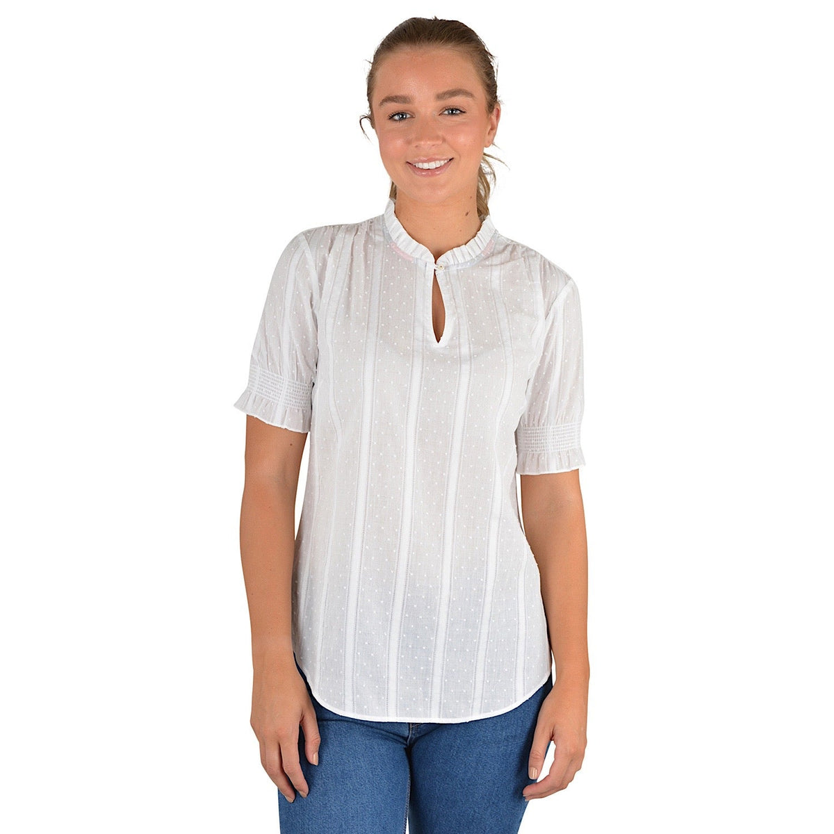 Thomas Cook Women’s Fleur Ruffle Collar S/S Blouse White