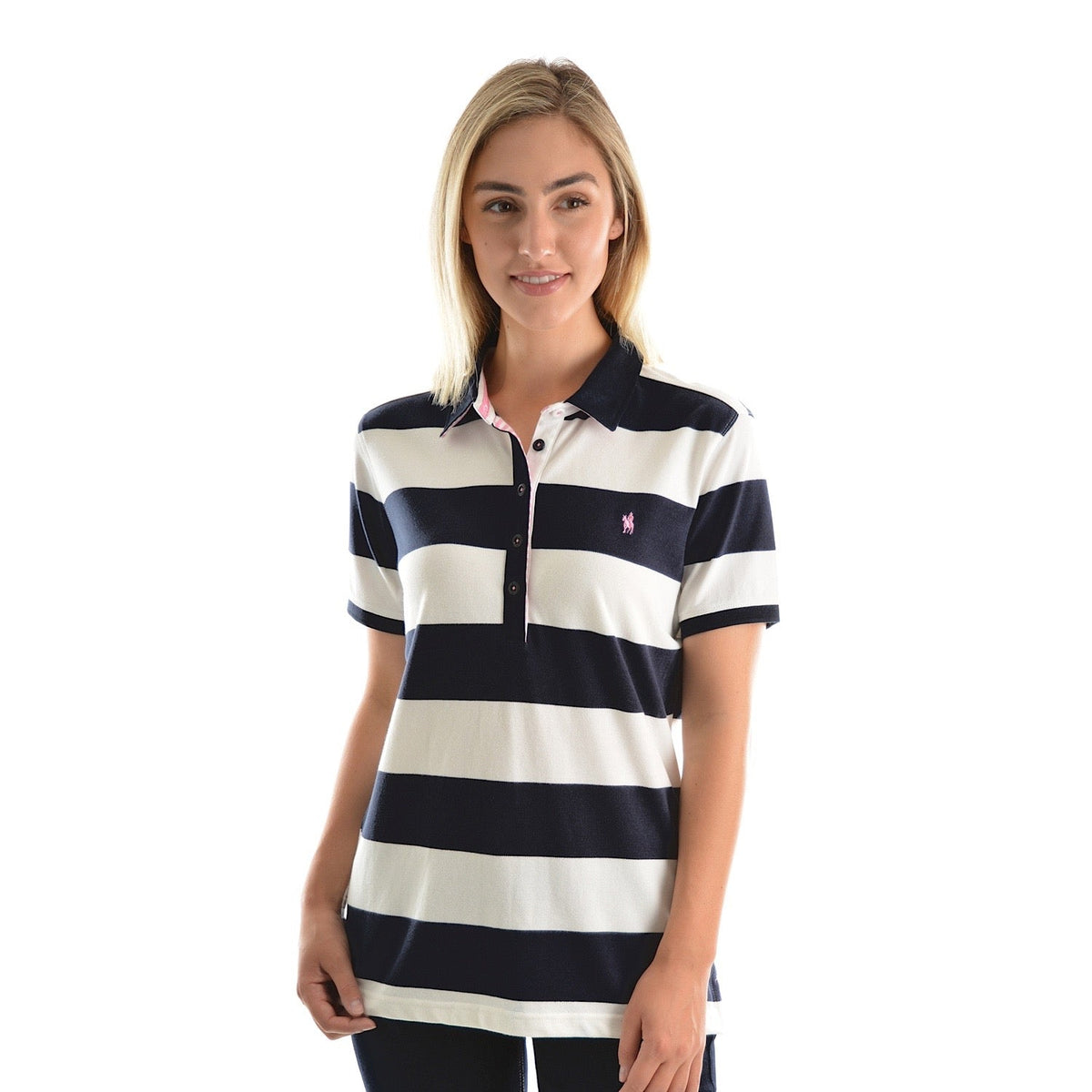Thomas Cook Women’s Rachel Stripe Polo White/Dark Navy