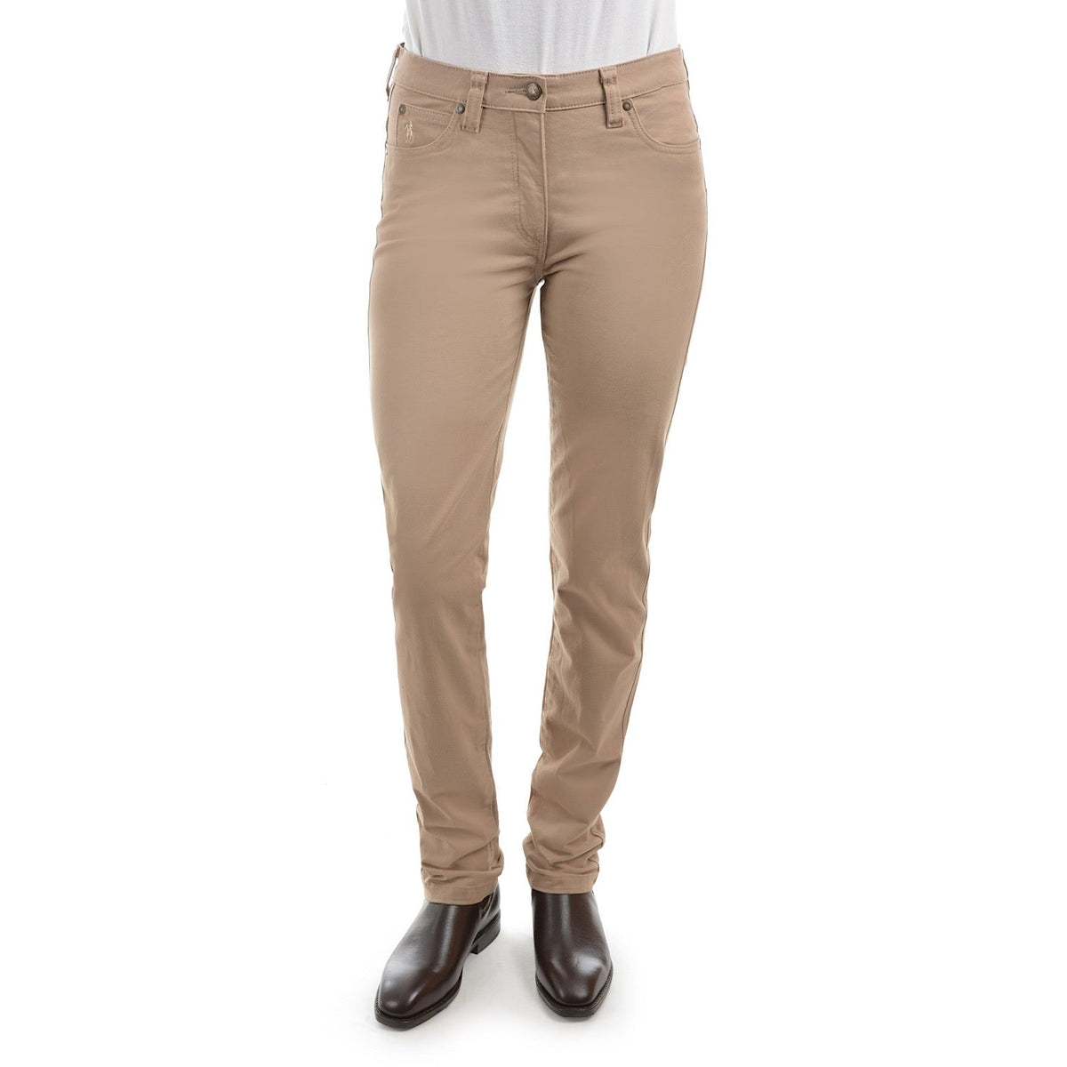 Thomas Cook Women’s Stretch Moleskin Slim Leg Wonder Jean Sand 32’’ Leg