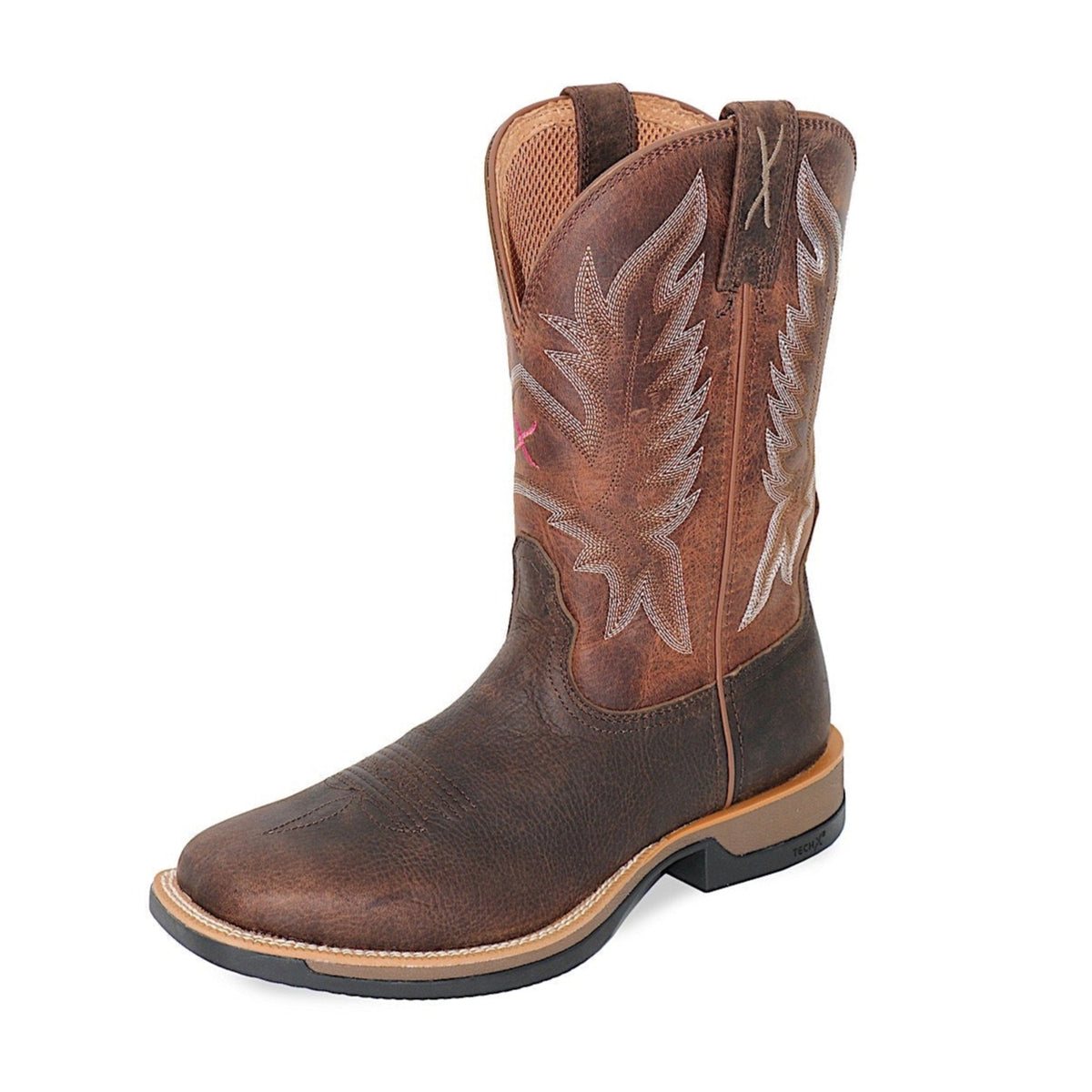 Twisted X Men’s 11 Pink Tech X1 Western Boot - Tobacco Brown / Adobe