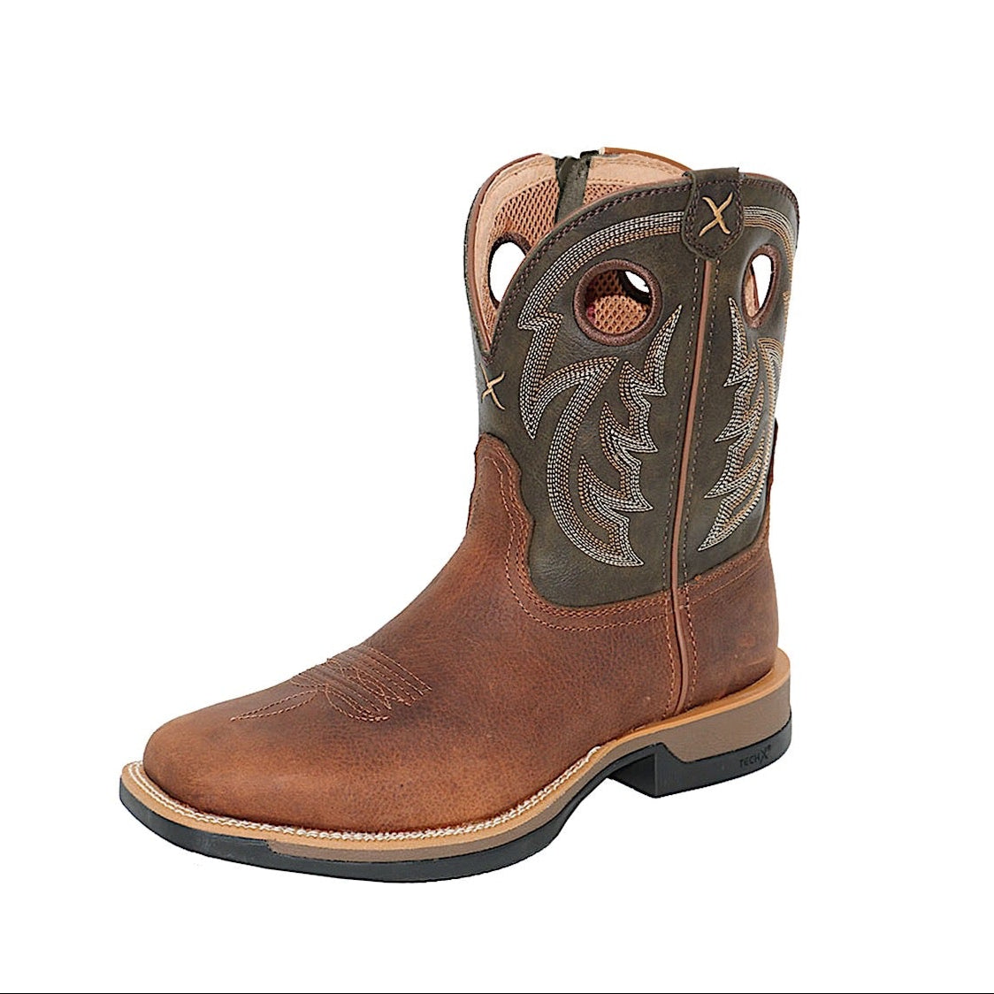 Twisted X Men’s 9 Tech X1 Side Zip Western Boot - Tawny Brown / Burnt Olive