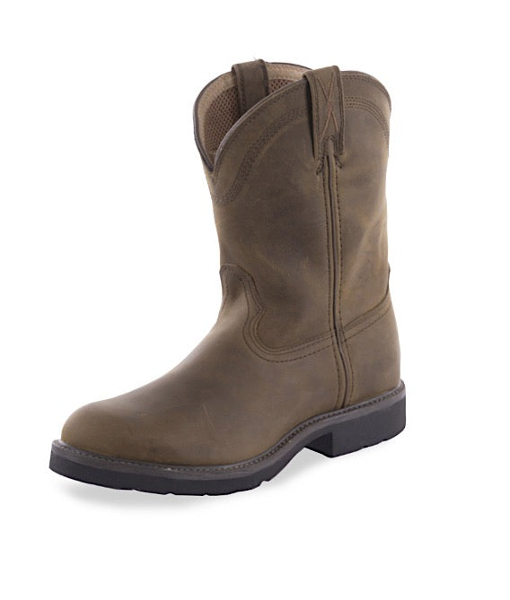 Twisted X Men’s Work Pull on Boot - Distressed Saddle