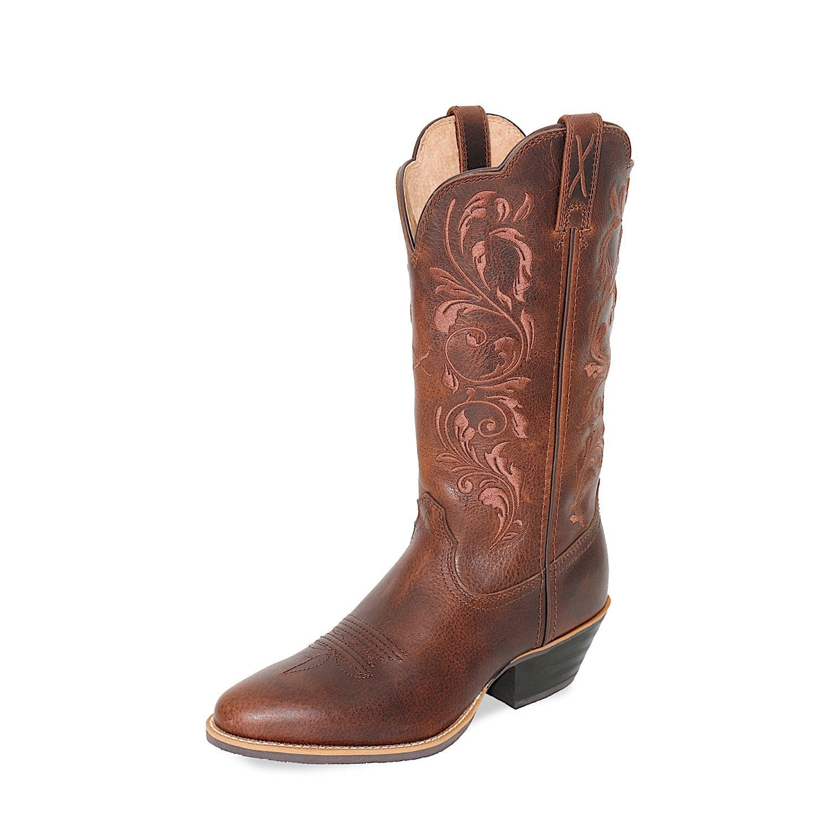 Twisted X Women’s 12 Floral R Toe Western Boot - Chocolate