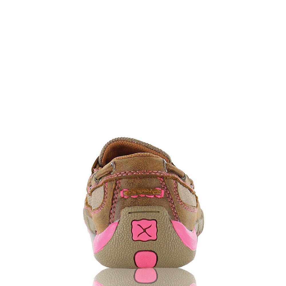 Twisted X Women’s Breast Cancer Awareness Pink Ribbon Slip On Mocs Low Bomber/Neon Pink