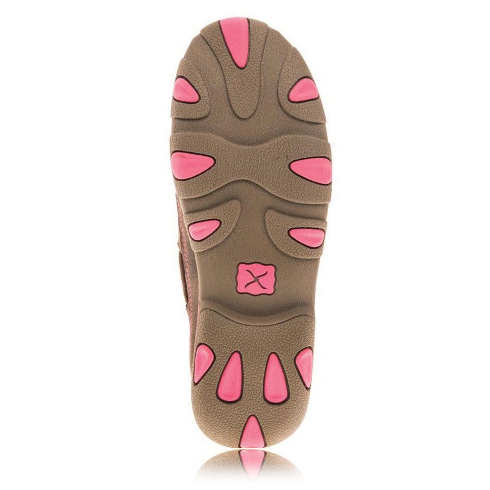 Twisted X Women’s Breast Cancer Awareness Pink Ribbon Slip On Mocs Low Bomber/Neon Pink