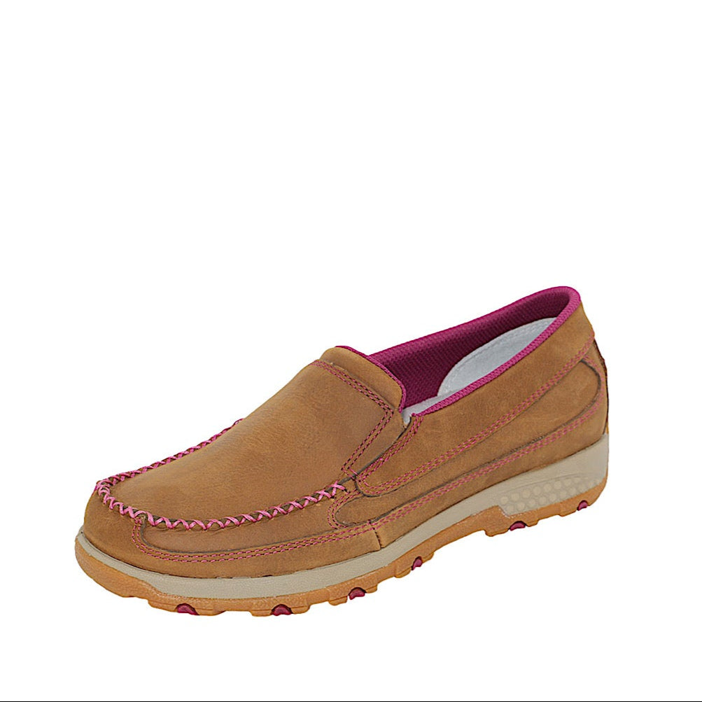 Twisted X Women’s Cellstretch Mocs Slip On - Brown / Raspberry